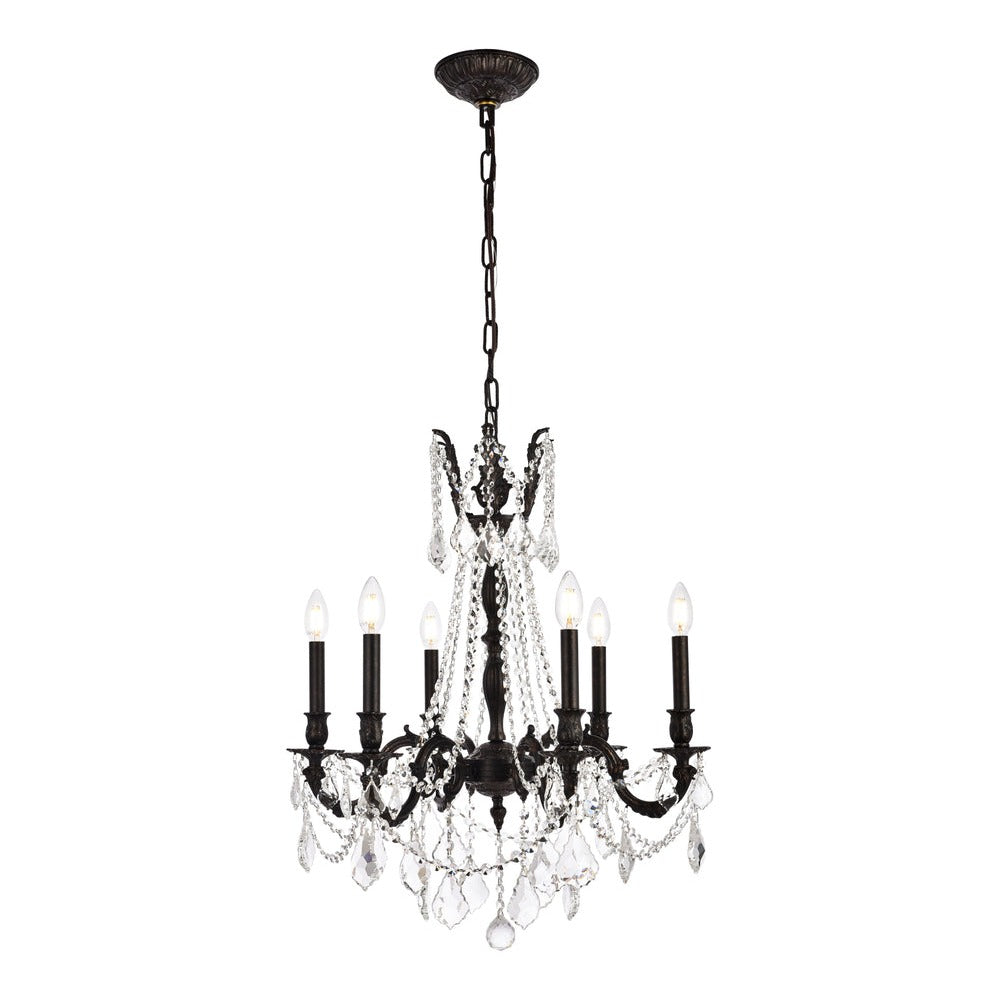 Rosalia Crystal Chandelier in Dark Bronze by Elegant