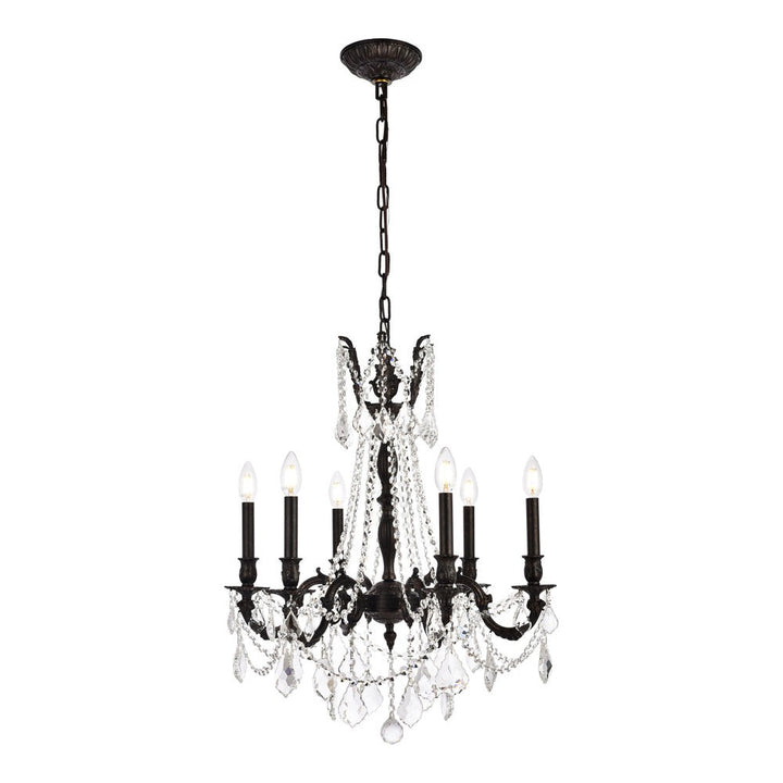 Rosalia Crystal Chandelier in Dark Bronze by Elegant