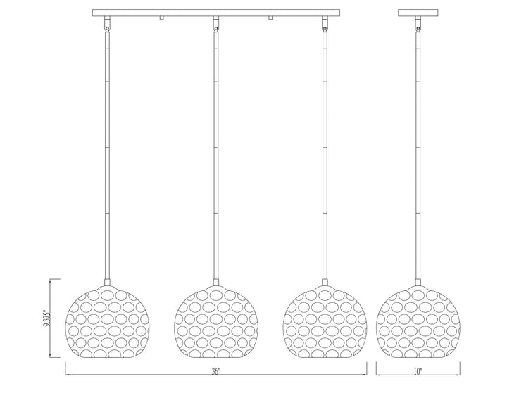 Chloe - 3 Light Linear Chandelier