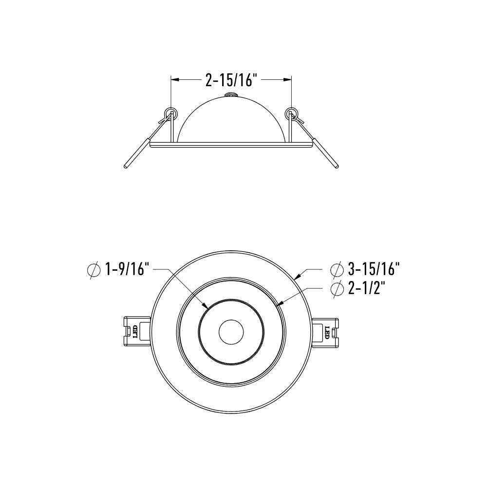 Pivot - LED 3" Flat Round Gimbal Recessed