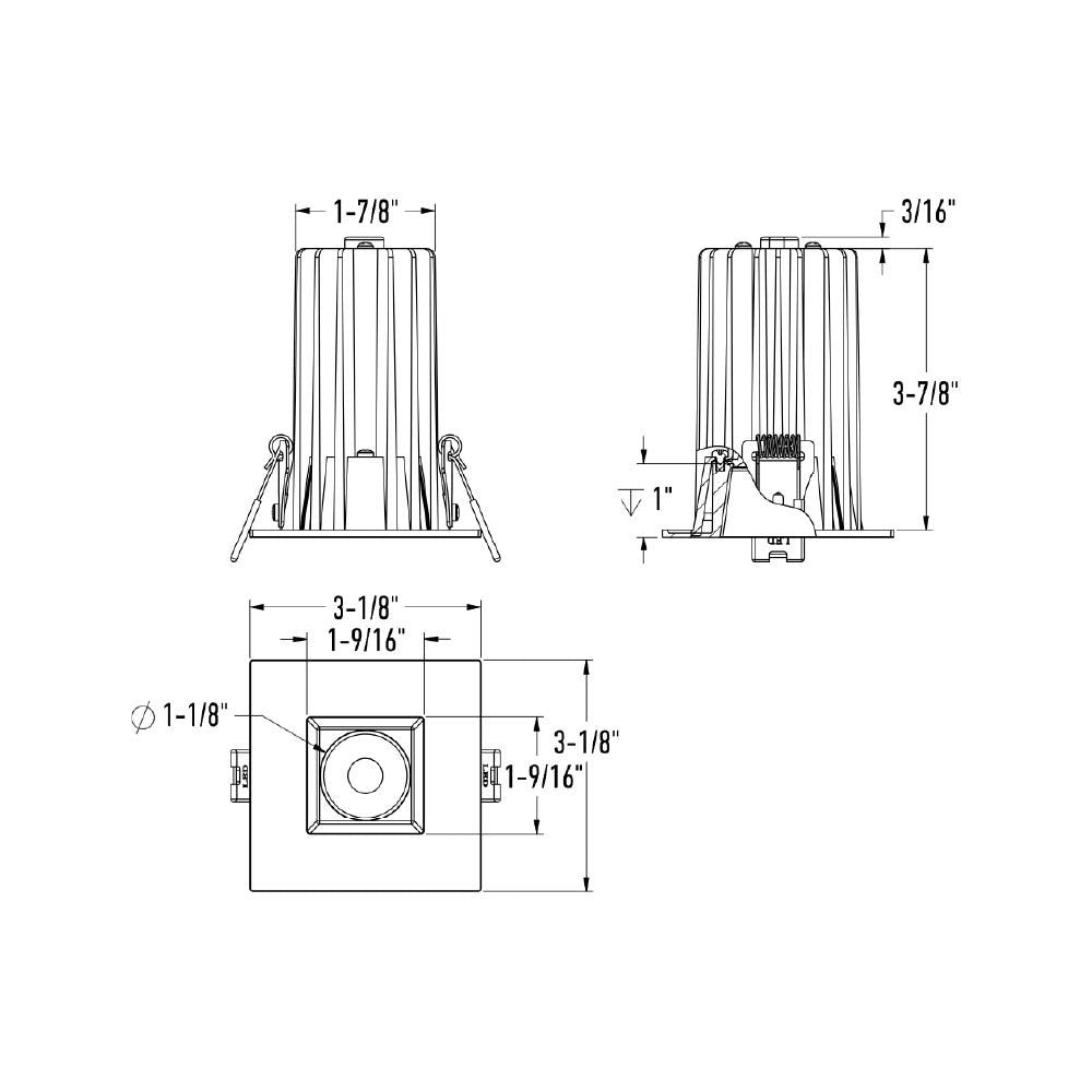 RGR - LED High-Powered Square Regressed Downlight
