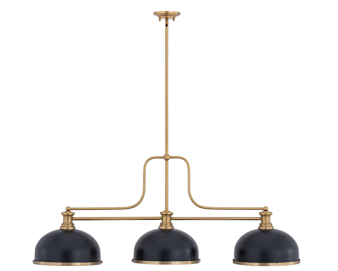 Melange - 3 Light Billiard Light (725-3HBR-D12MB+HBR)