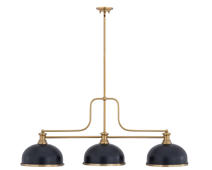 Melange - 3 Light Billiard Light (725-3HBR-D12MB+HBR)