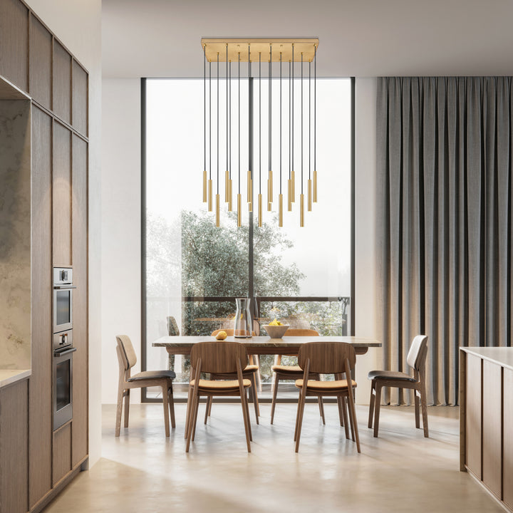 Forest - LED 17 Light Linear Chandelier (919MP12-17L-MGLD)