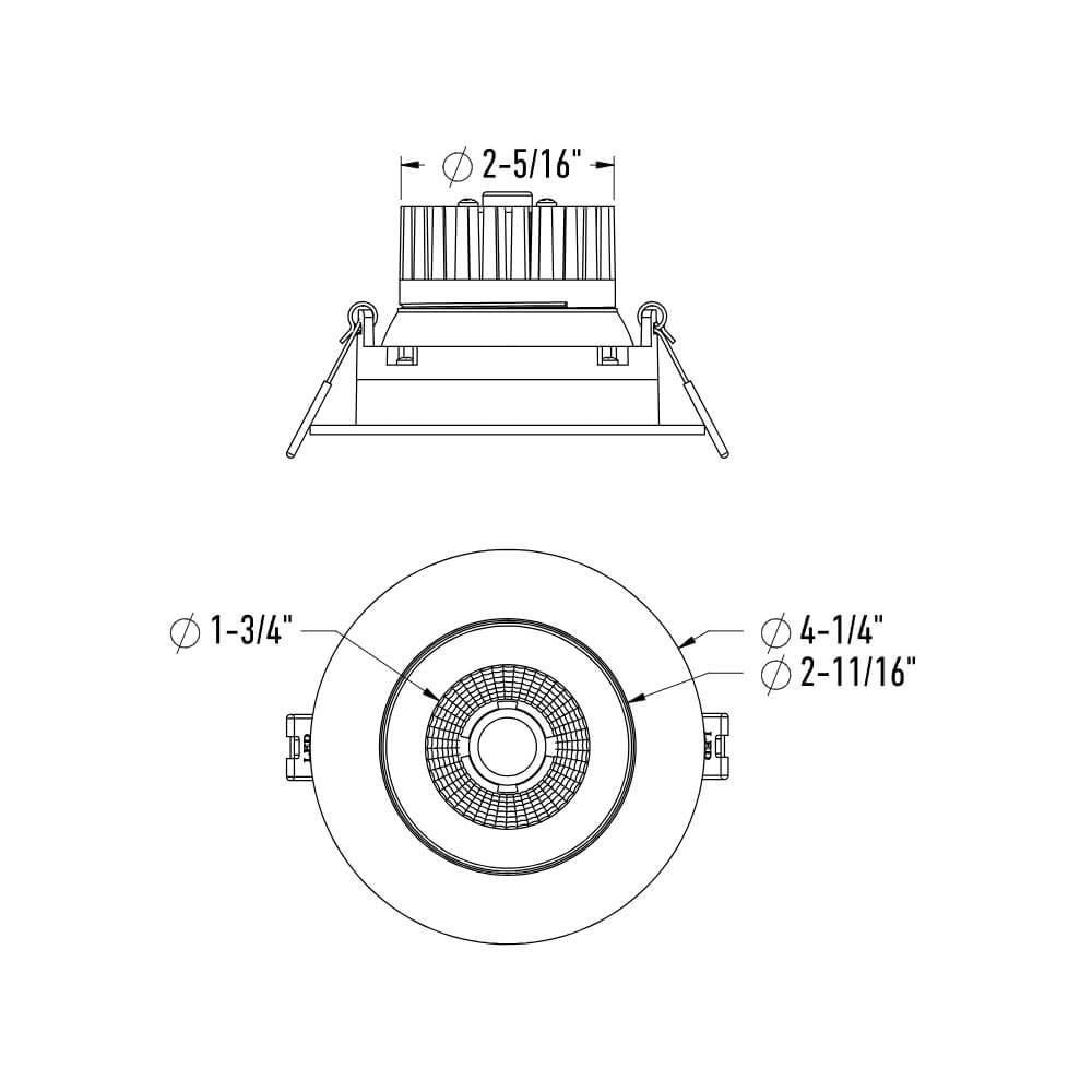 Revolve - LED 3.5" Round Regressed Gimbal Downlight (5CCT + Dim-to-Warm)