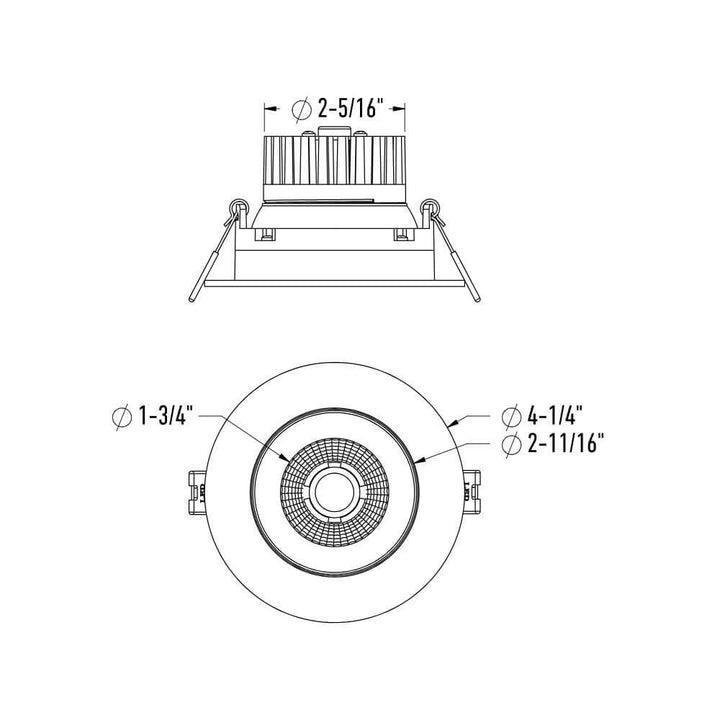 Revolve - LED 3.5" Round Regressed Gimbal Downlight (5CCT + Dim-to-Warm)