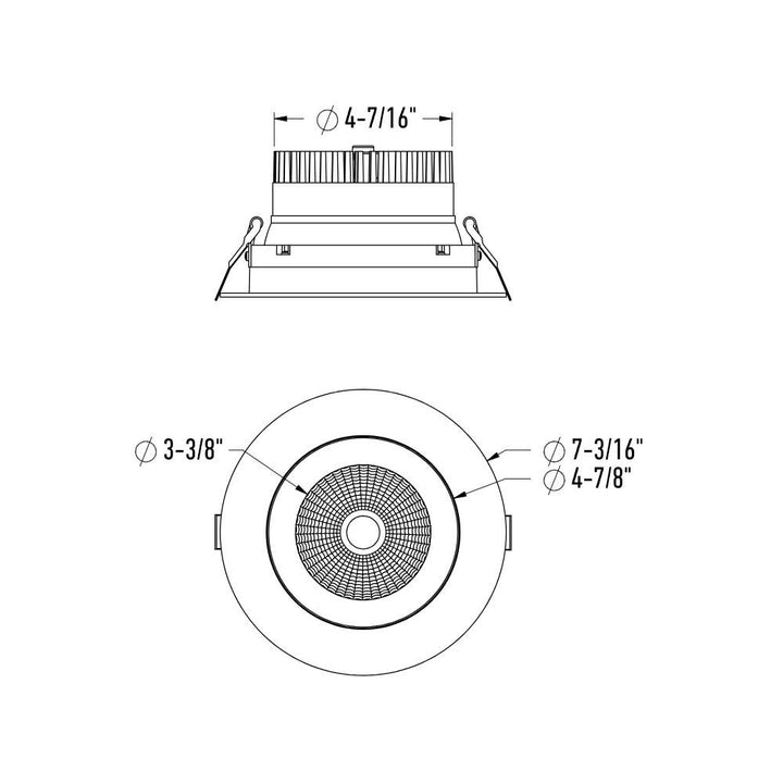 Revolve - LED 6" Round Regressed Gimbal Downlight (5CCT + Dim-to-Warm)