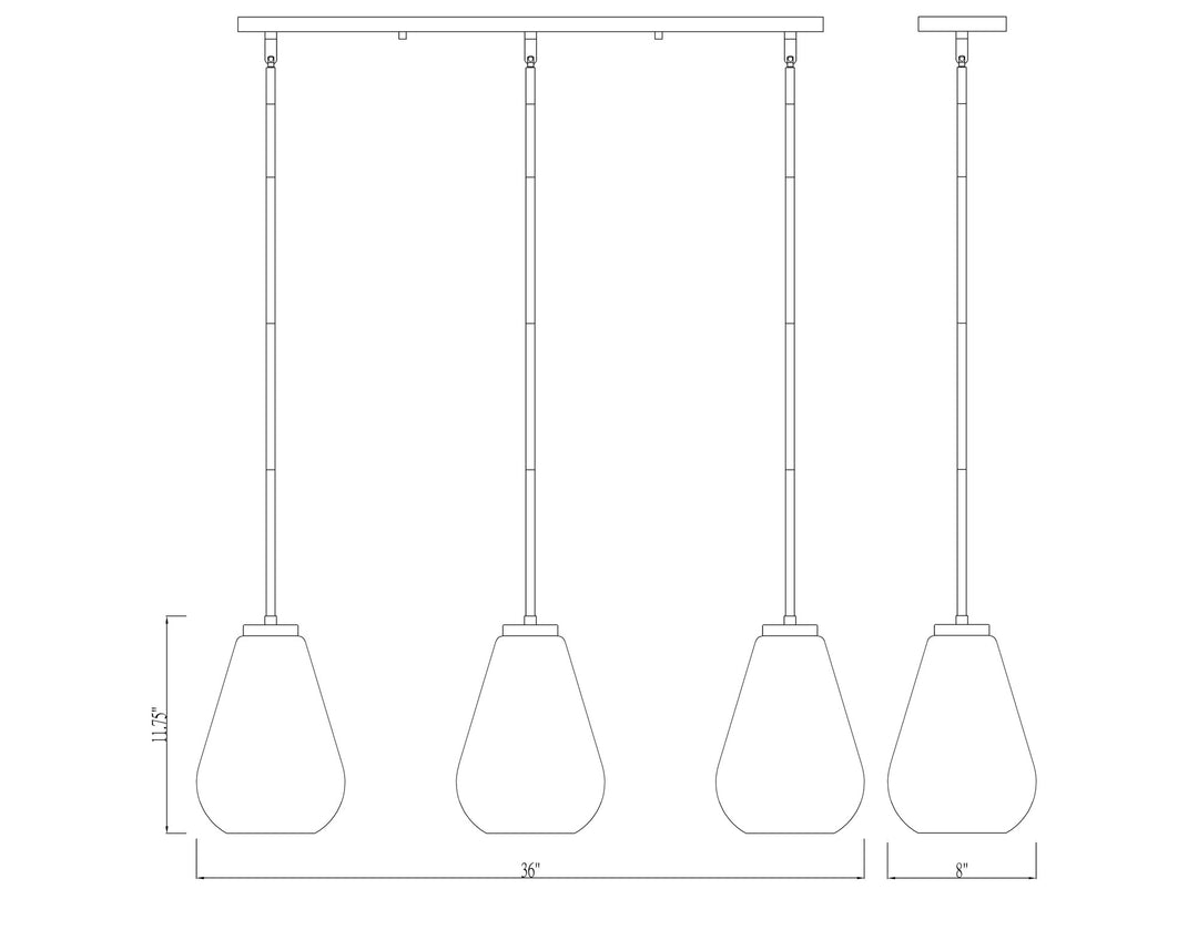 Ayra - 3 Light Linear Chandelier