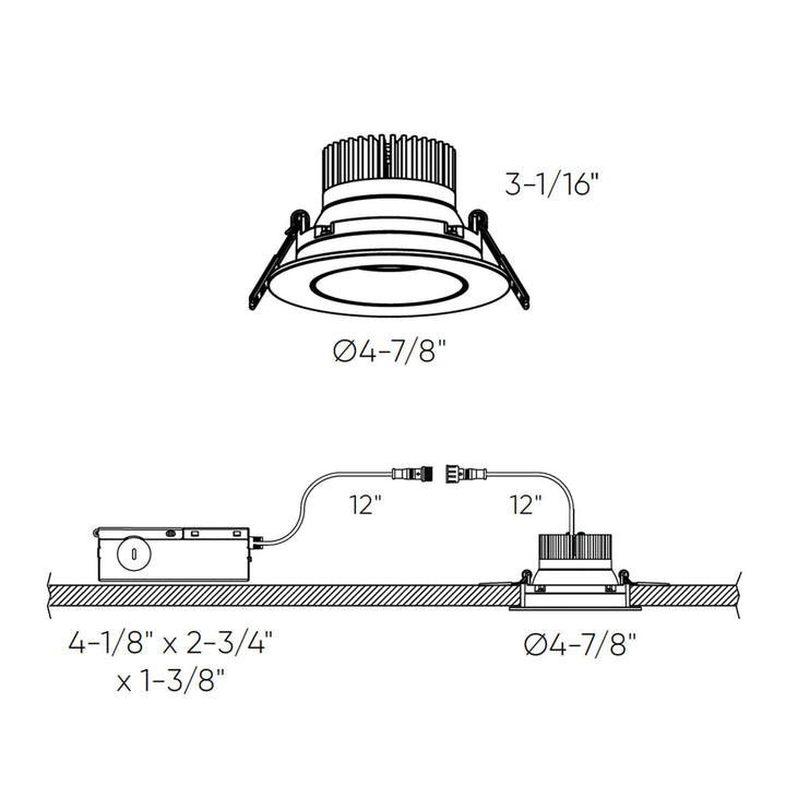 Revolve - LED Round Dim-To-Warm Regressed Gimbal Downlight
