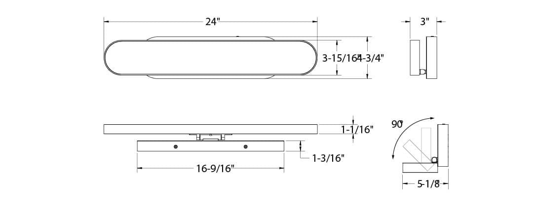 Shift - LED Adjustable Oblong Vanity