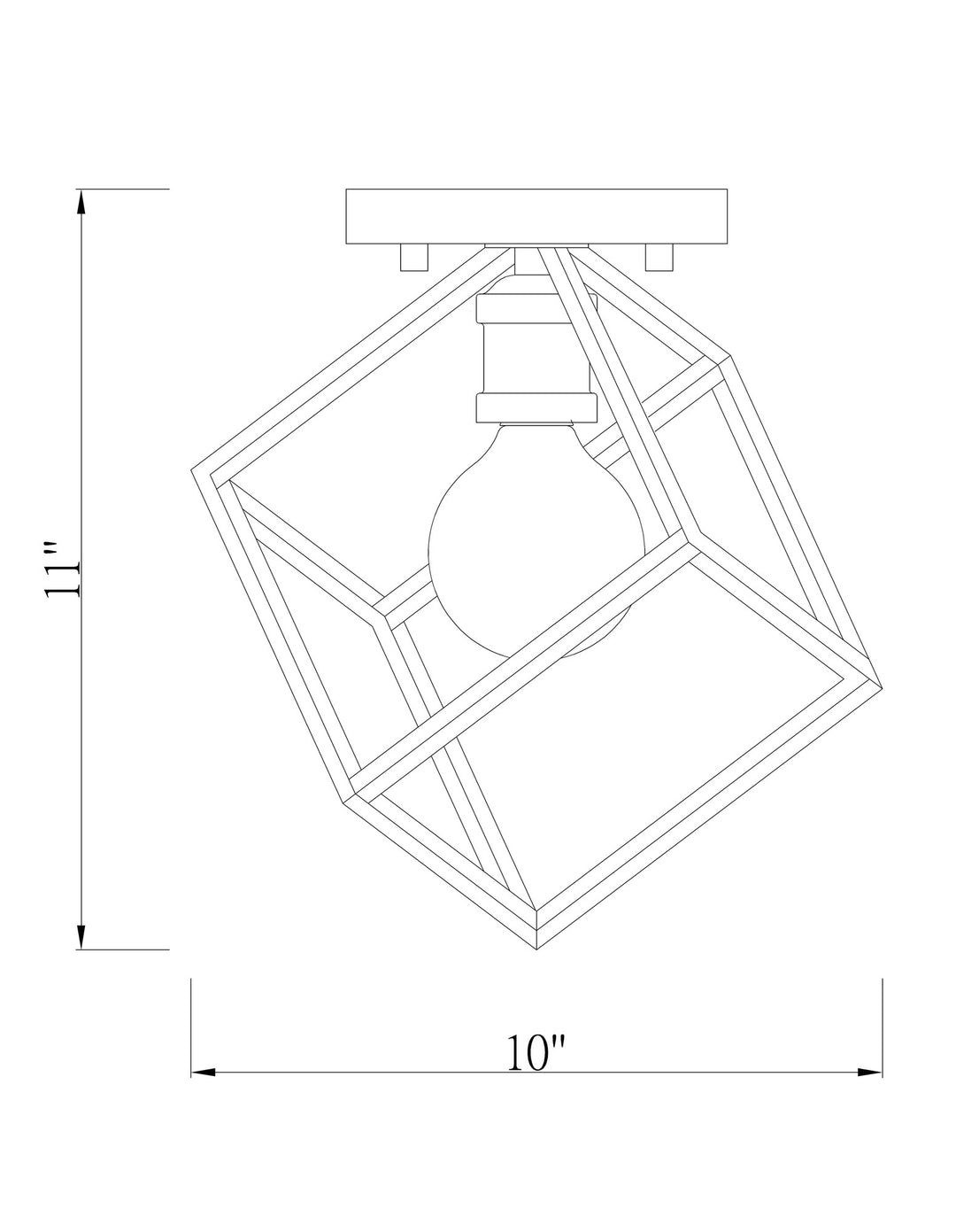 Vertical - 1 Light Flush Mount
