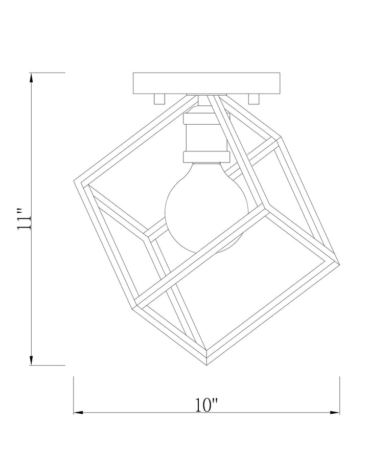 Vertical - 1 Light Flush Mount