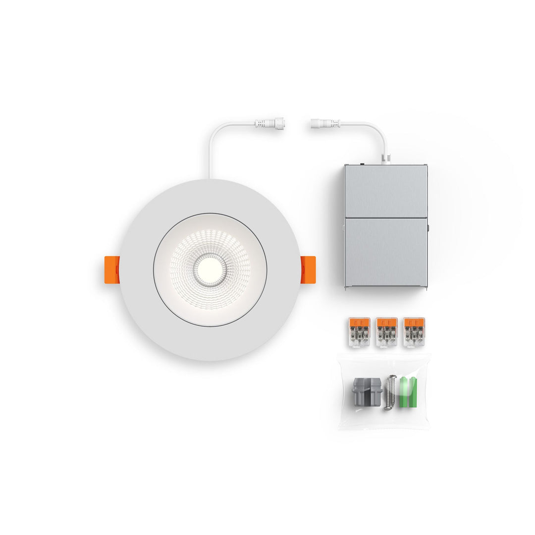 Revolve - LED 4" Round Regressed Gimbal Downlight (5CCT + Dim-to-Warm)