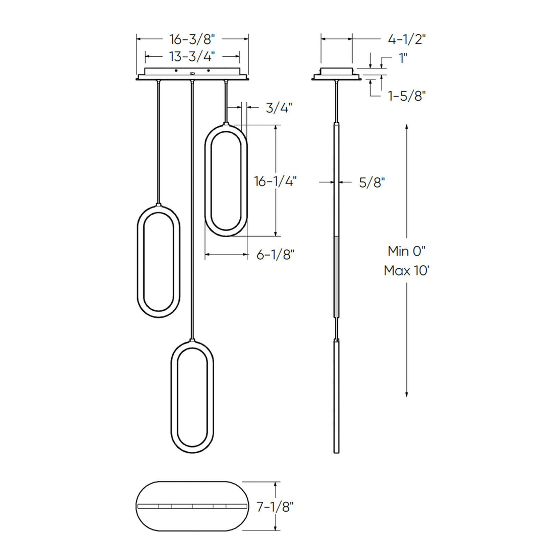 Atom - LED 3-light Cluster Pendant