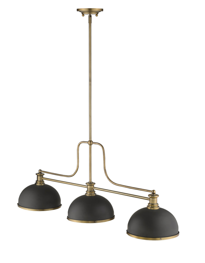 Melange - 3 Light Billiard Light (725-3HBR-D12BRZ+HBR)