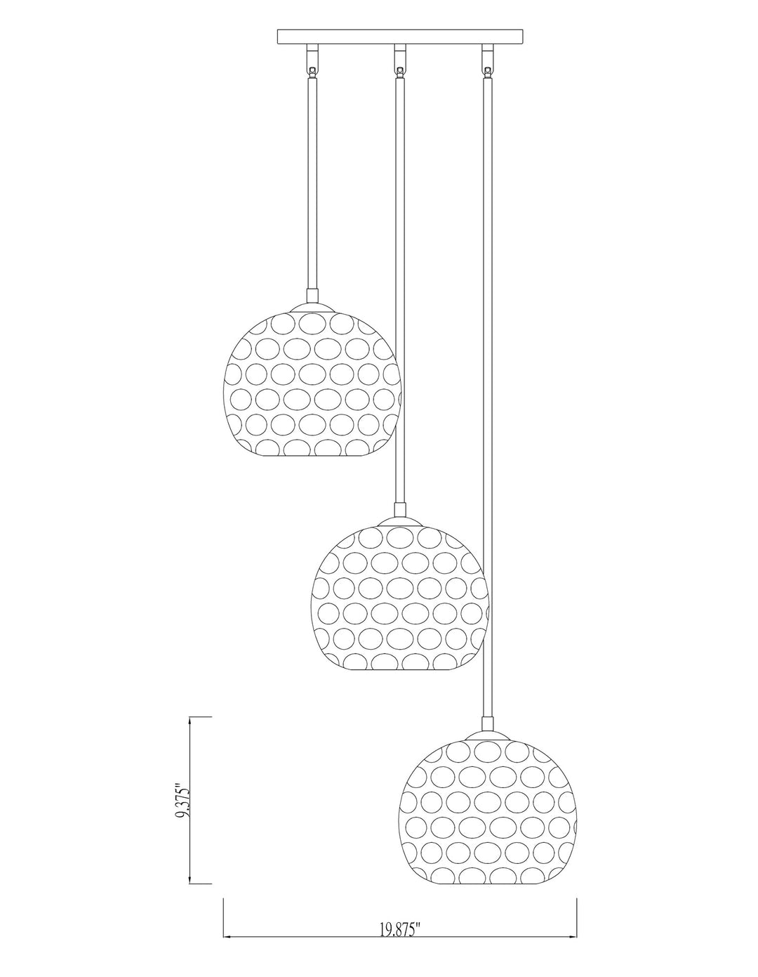 Chloe - 3 Light Chandelier