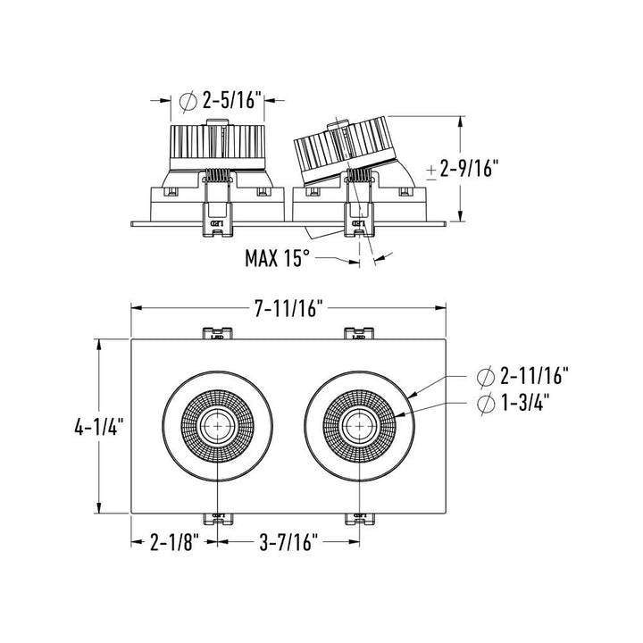 Revolve - LED 3.5" Duo Regressed Gimbal Downlight