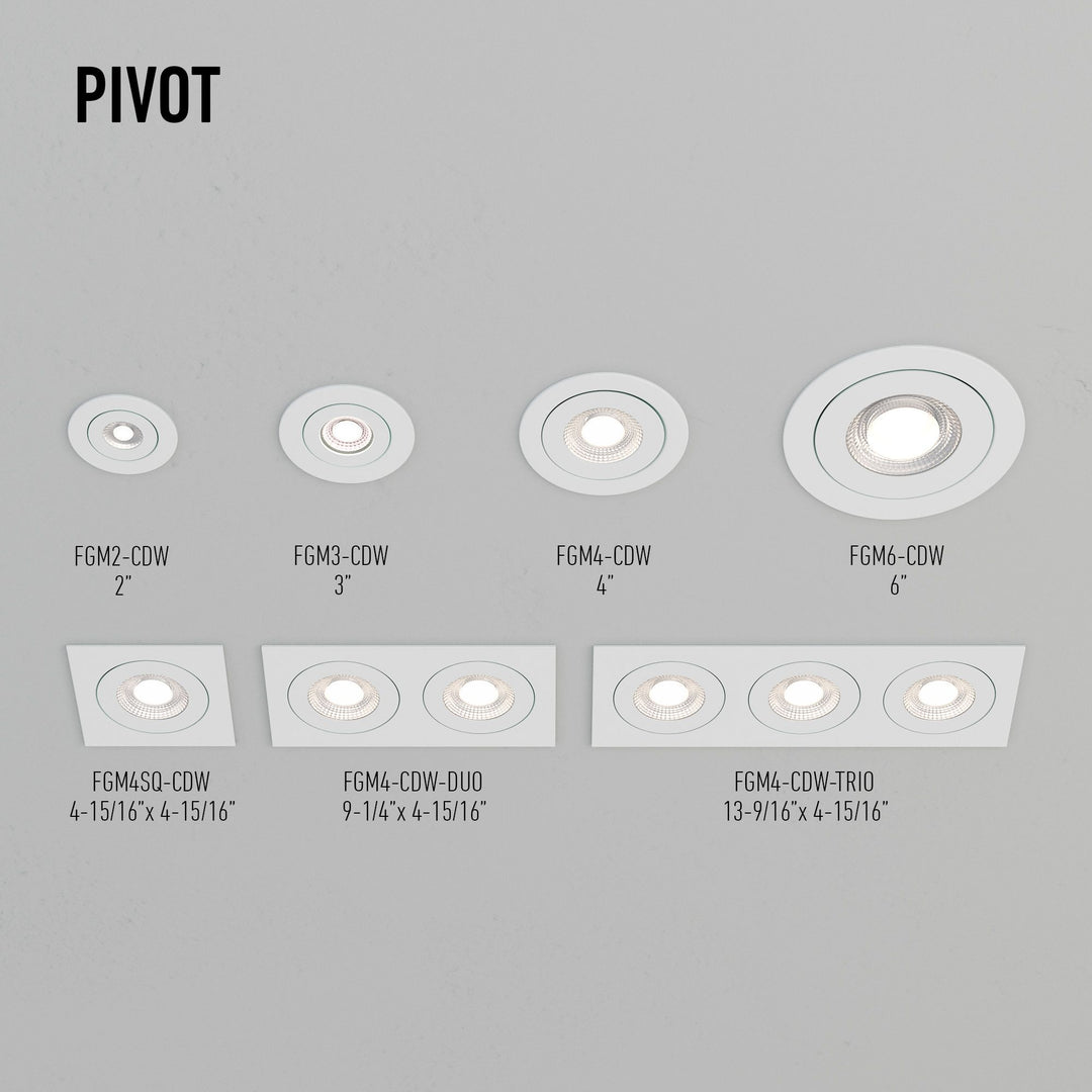 Pivot - LED 2" Flat Round Gimbal Recessed