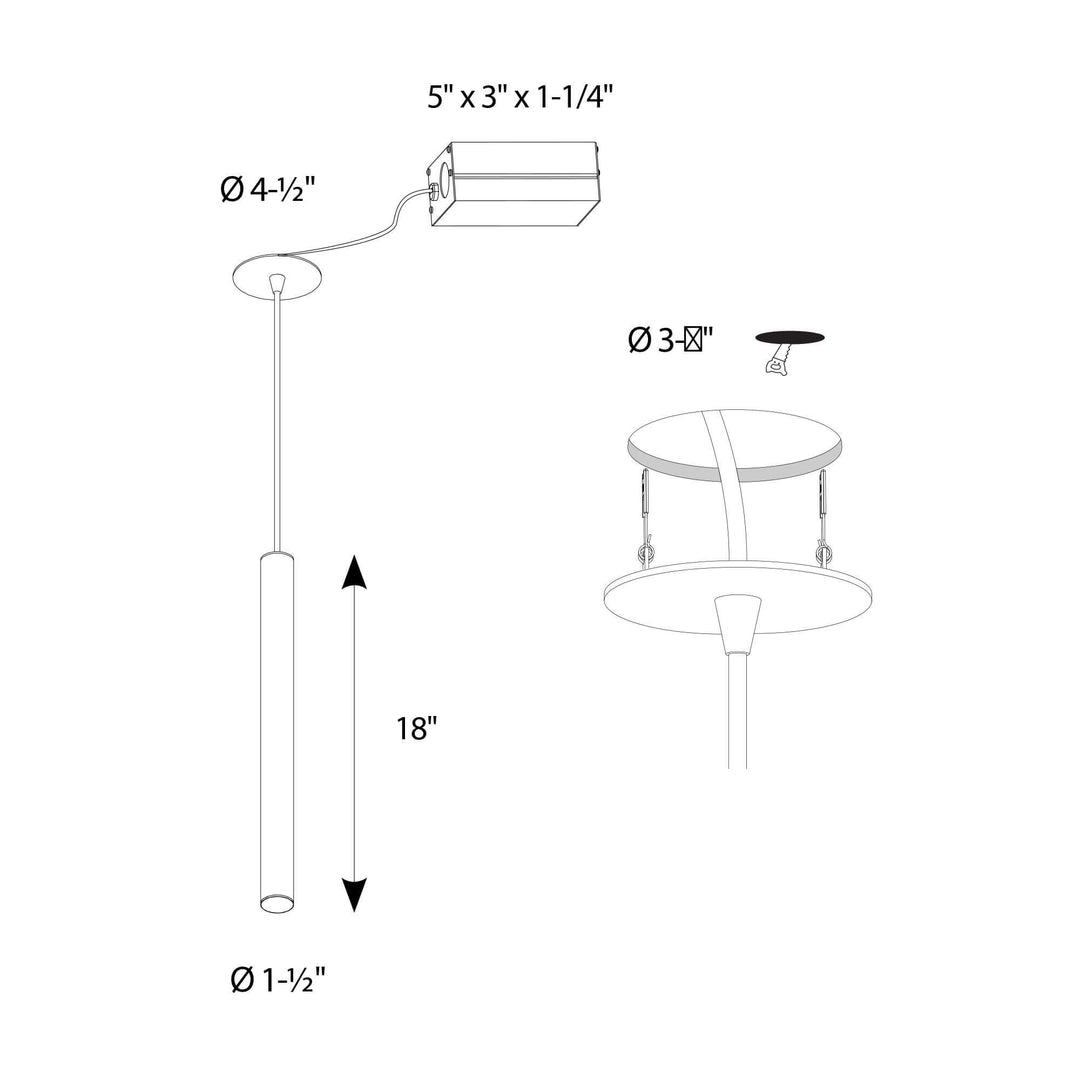 Nova - LED 18" Cylindrical Pendant