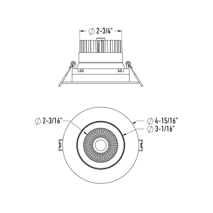 Revolve - LED 4" Round Regressed Gimbal Downlight (5CCT + Dim-to-Warm)