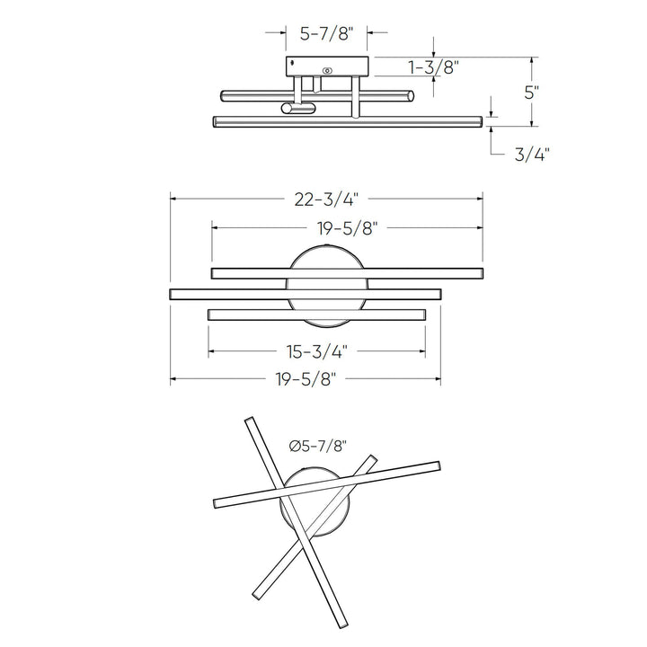 Asterisk - LED 20" Flush Mount