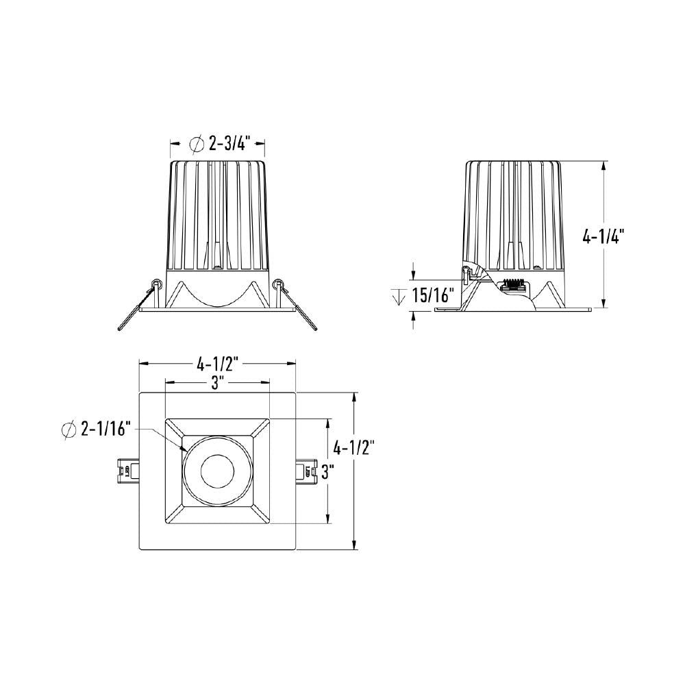 RGR - LED High-Powered Square Regressed Downlight