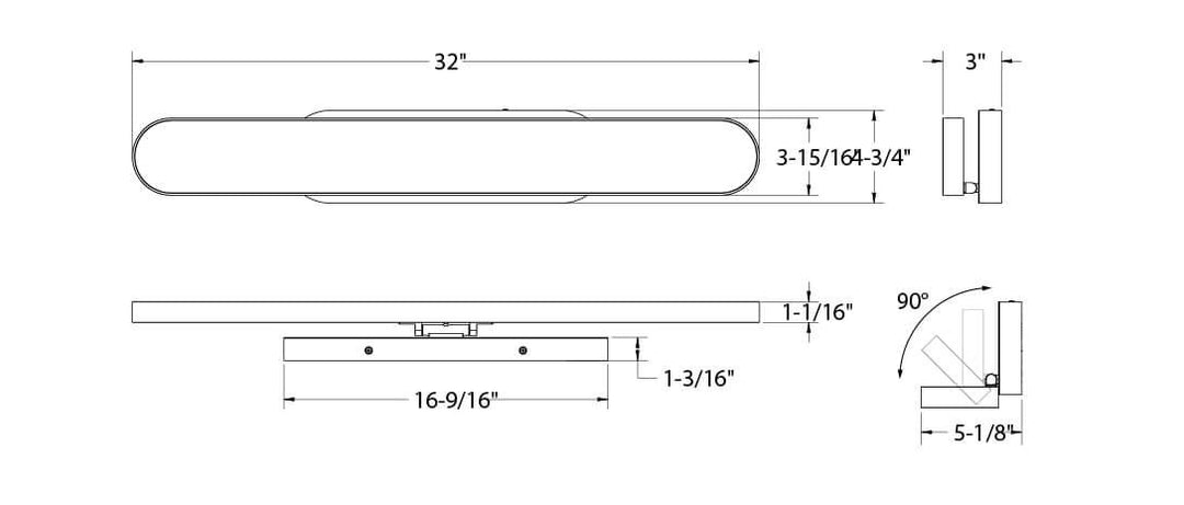Shift - LED Adjustable Oblong Vanity