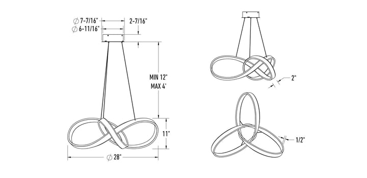 Twirl - LED 28" Pendant