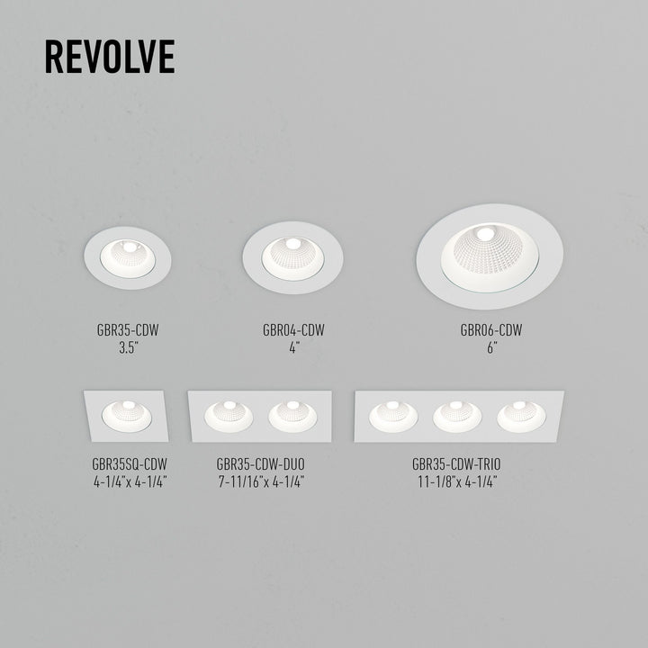 Revolve - LED 3.5" Round Regressed Gimbal Downlight (5CCT + Dim-to-Warm)