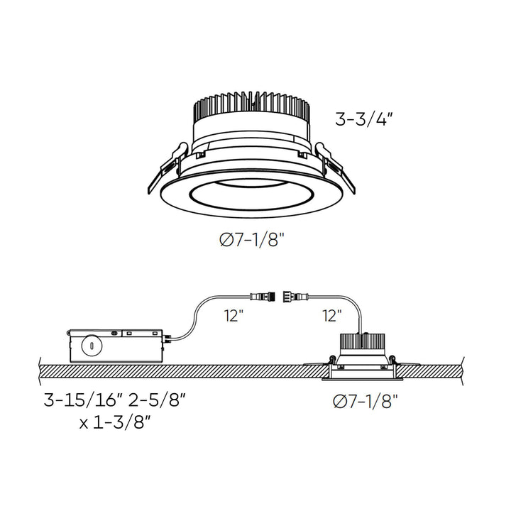 Revolve - LED Round Dim-To-Warm Regressed Gimbal Downlight