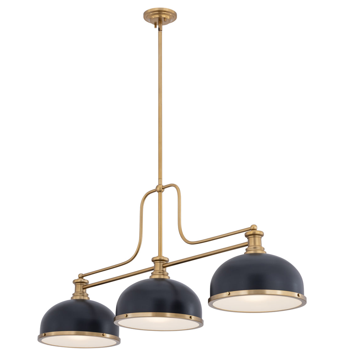 Melange - 3 Light Billiard Light (725-3HBR-D12MB+HBR)