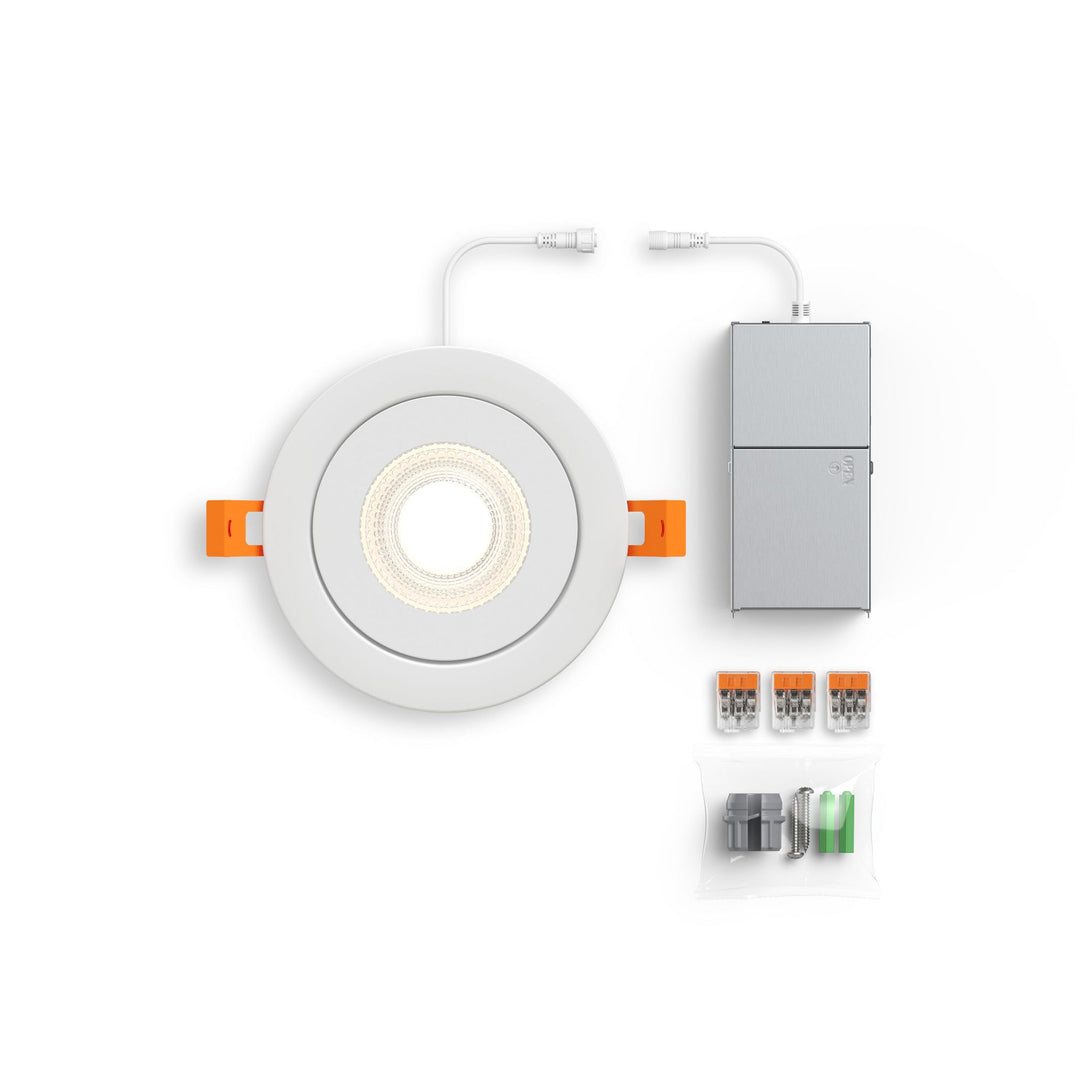 Pivot - LED 4" Flat Round Gimbal Recessed (5CCT + Dim-to-Warm)