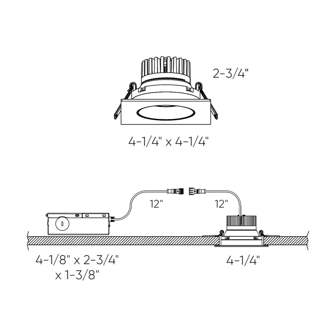 Revolve - LED Square Regressed Gimbal Downlight