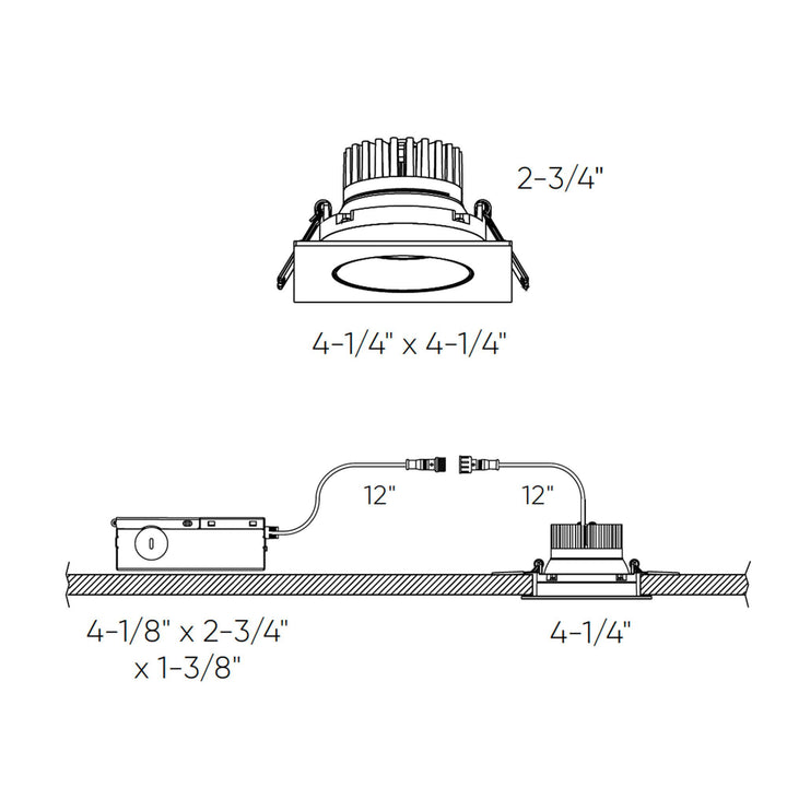 Revolve - LED Square Regressed Gimbal Downlight