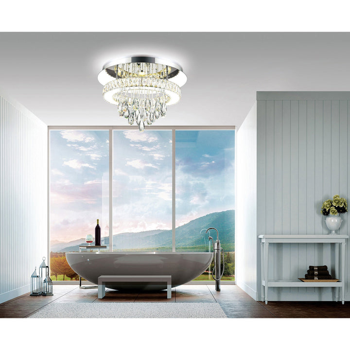 Veil - LED Flush Mount with Crystals