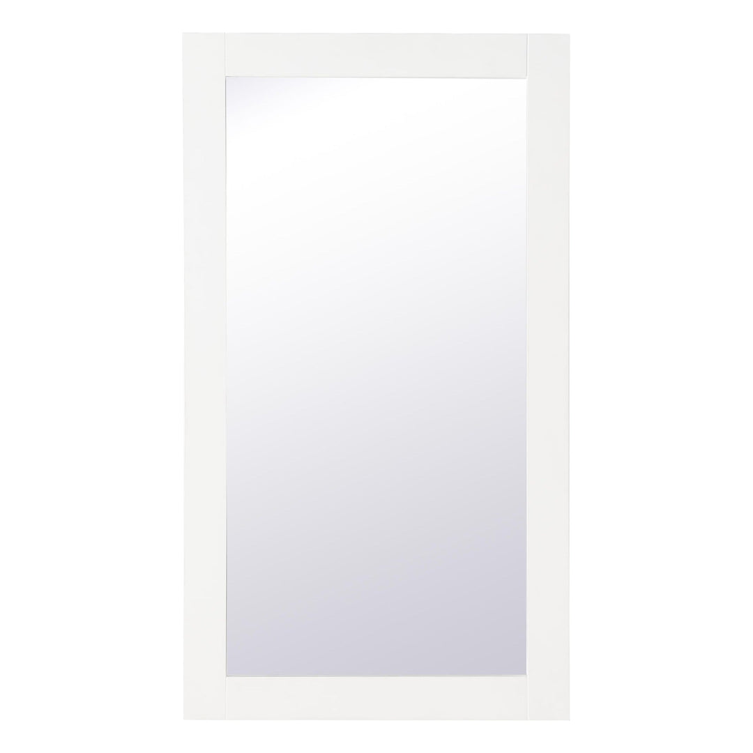 Aqua Rectangle Mirror in White by Elegant