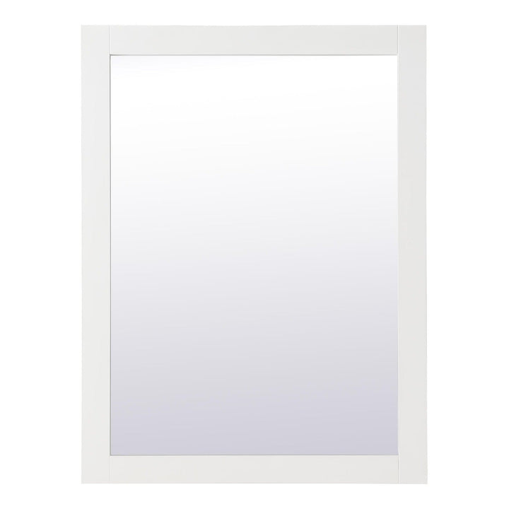 Aqua Rectangle Mirror in White by Elegant