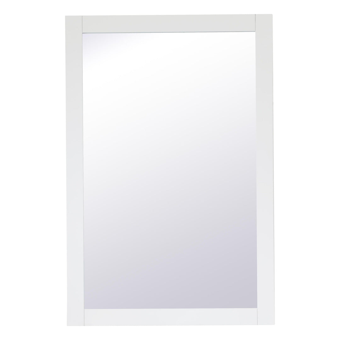 Aqua Rectangle Mirror in White by Elegant