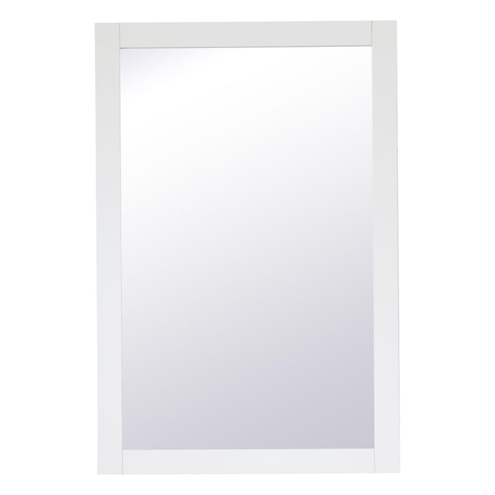 Aqua Rectangle Mirror in White by Elegant