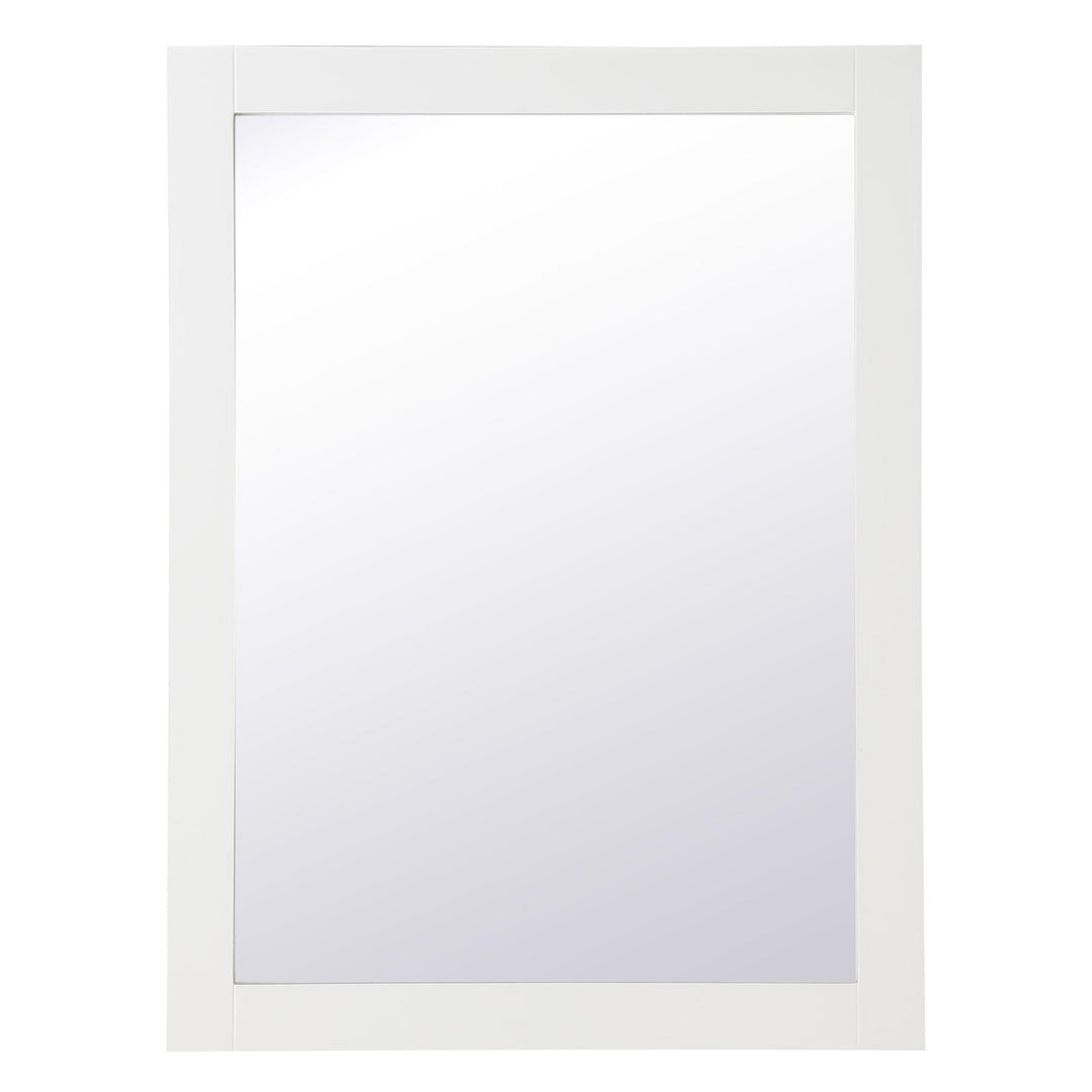 Aqua Rectangle Mirror in White by Elegant