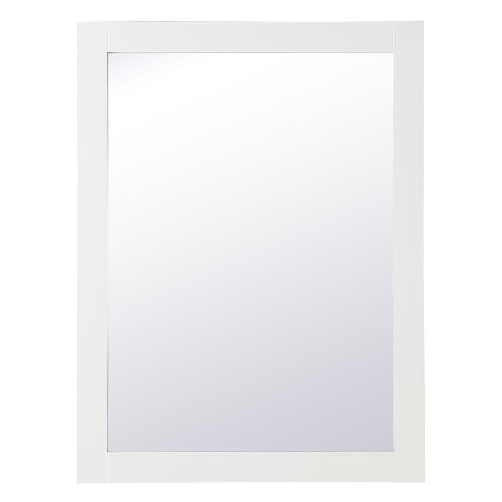 Aqua Rectangle Mirror in White by Elegant