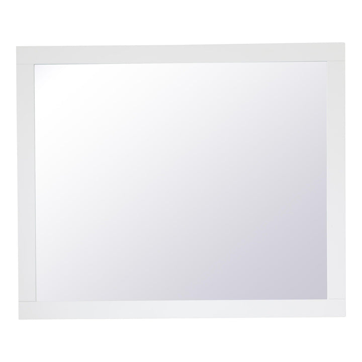 Aqua Rectangle Mirror in White by Elegant