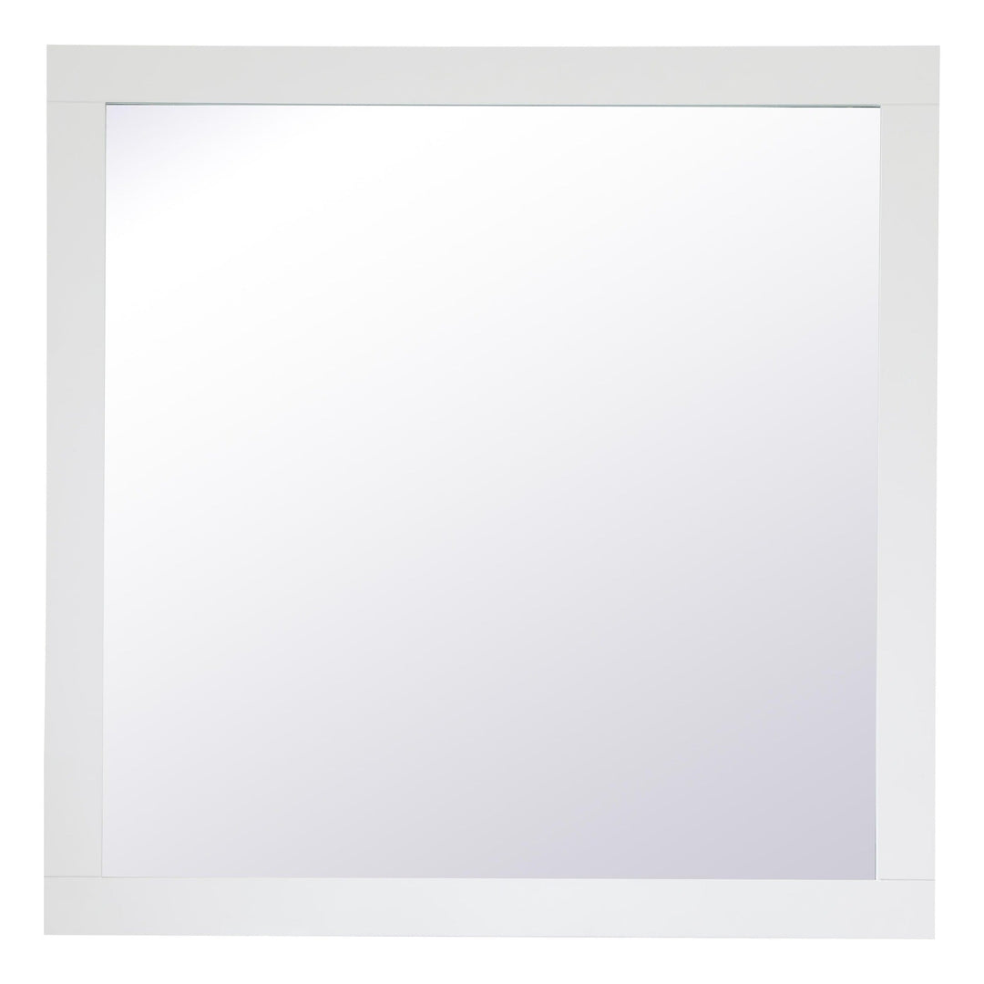 Aqua Rectangle Mirror in White by Elegant