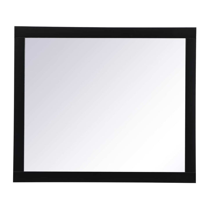 Aqua Rectangle Mirror in Black by Elegant
