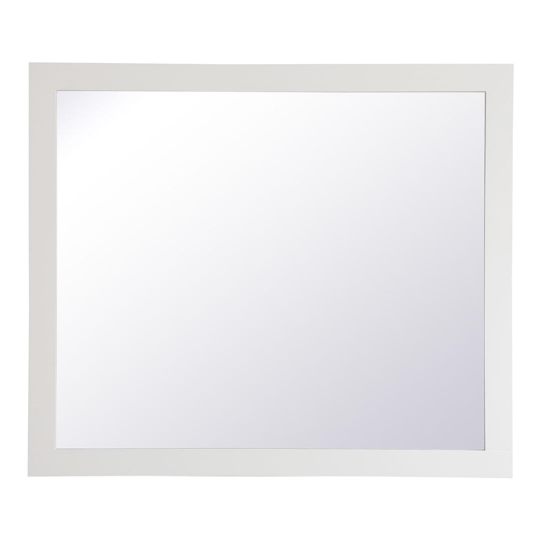 Aqua Rectangle Mirror in White by Elegant