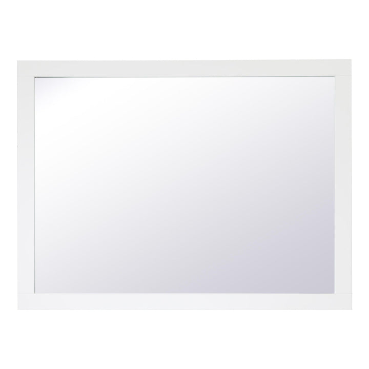 Aqua Rectangle Mirror in White by Elegant
