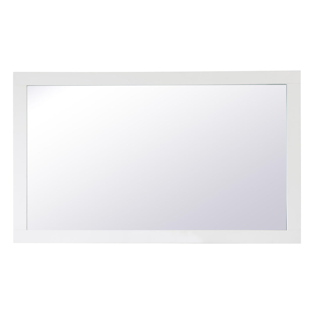 Aqua Rectangle Mirror in White by Elegant