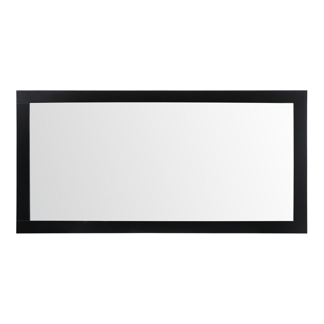 Aqua Rectangle Mirror in Black by Elegant