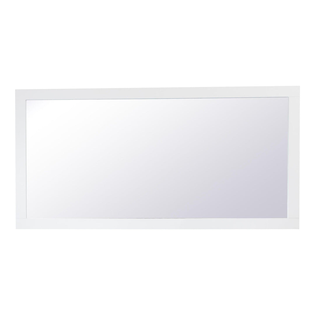 Aqua Rectangle Mirror in White by Elegant