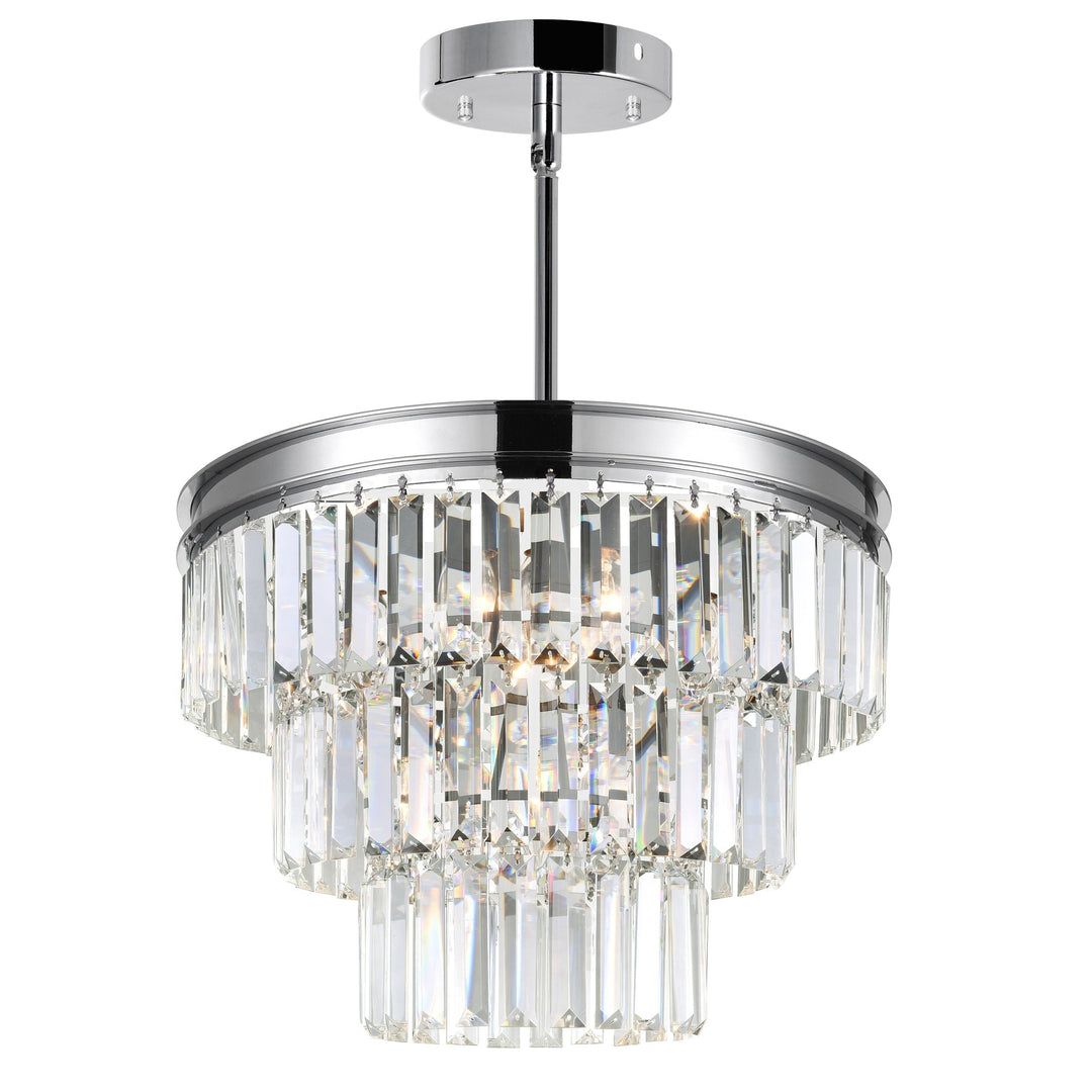 Weiss - Chandelier with Crystals, 5 Light / 18", by CWI Lighting